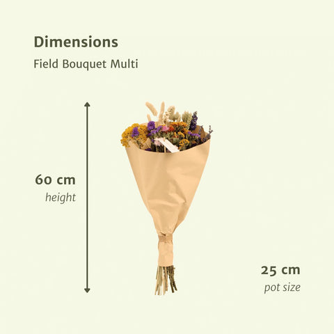 Field Bouquet Multi - Droogboeket - 60cm - Ø25